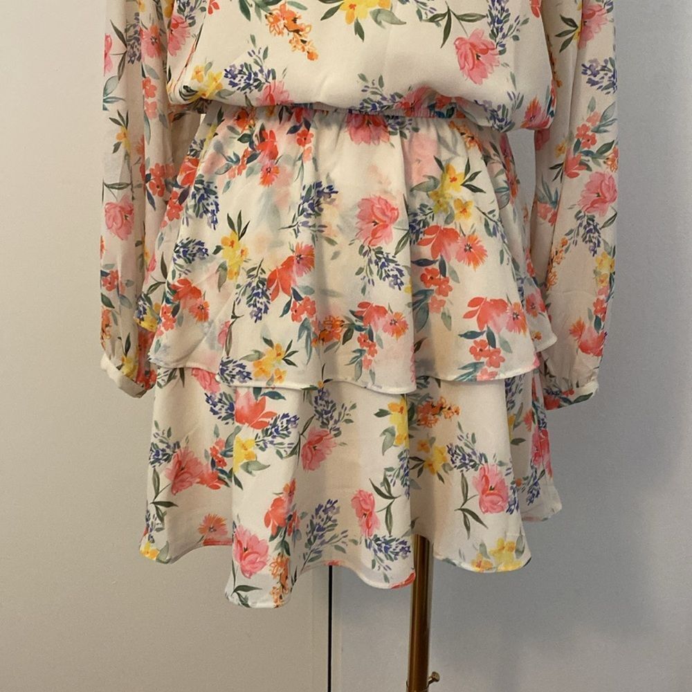Yumi Kim Class Act Floral Mini Dress in Mulberry Ivory Size Small - Picture 5 of 12